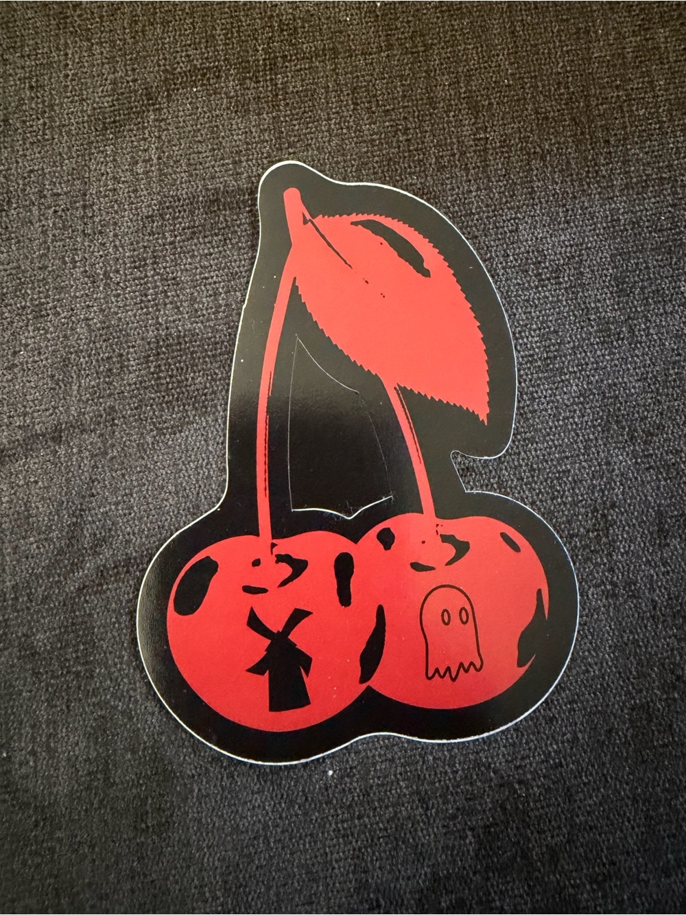 Red & Black Cherry Lonely Ghost Dutch bros sticker - Rare